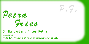 petra fries business card
